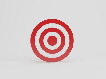 3d render, 3d illustration. Darts target or goal of success. Business target achievement, minimal...