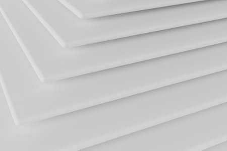 Copy space white abstract background in stacked layersの写真素材