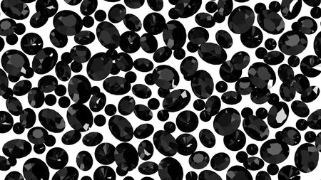 group of gems 3d rendered in black onyx