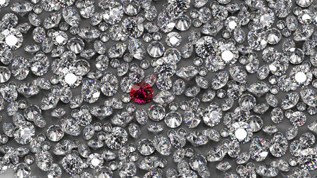 group of gems 3d rendered in diamond and rubyの写真素材