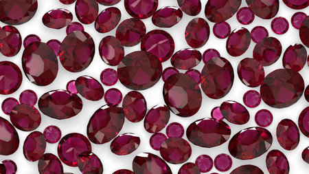 group of gems 3d rendered in rubyの写真素材