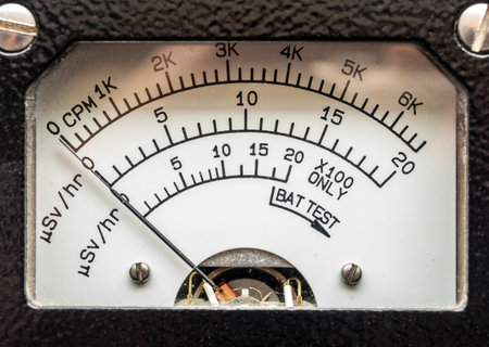 Count per minute scale for radiation contamination and microSIevert per hour scale for radiation...