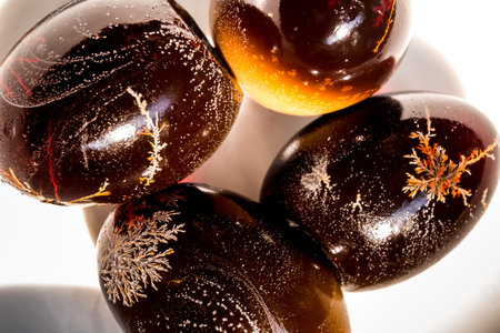 Snowflake Salt crystals call "songhua" in the Century Eggの写真素材