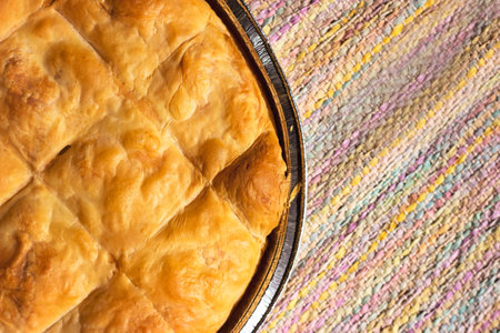 Freshly baked cheese pieの写真素材