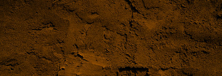 Old rusty wall, grungy background or texture. rusty texture, background, pattern, design, long banner. distressed surface background textureの写真素材