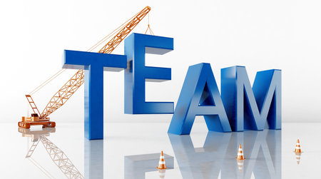 3d rendering of abstract background illustrations of team wordsの写真素材