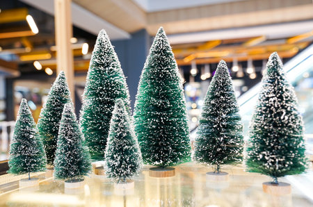 Green Blue theme of little christmas tree decoration.の写真素材