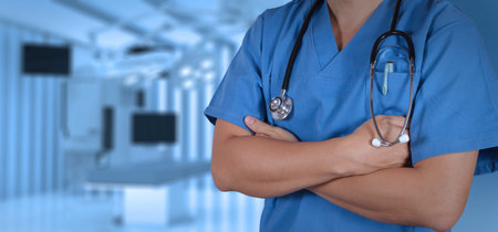 success smart medical doctor with operating room.の写真素材