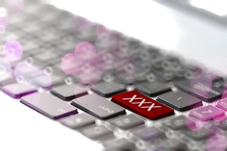 XXX only message on enter key with bokeh exposureの写真素材