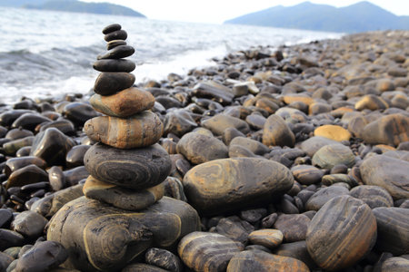 pebble on island, Lipe island, Thailandの写真素材