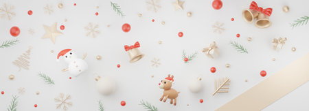 3d Banner Display for product and cosmetic presentation with Merry Christmas and Happy new year concept. Modern geometric. Platform for mock upの写真素材