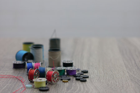 Garment accessories and Clothing Repairing Equipment. Select focus shallow depth of field and...