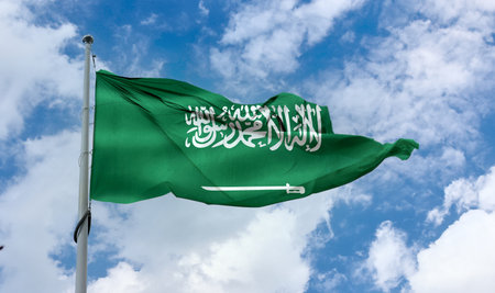 Saudi Arabia flag - realistic waving fabric flag