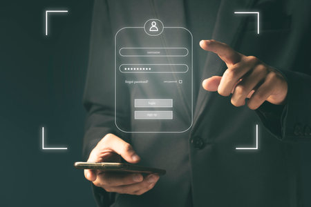 Concept of cyber security, information security and encryption, secure access to user's personal...
