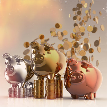 piggy bank as vintage style conceptの写真素材