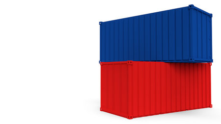 The CONTAINER on white background for shipping concept 3d rendering.