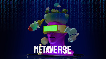 The headset on tablet for metaverse  or technology concept 3d renderingの写真素材