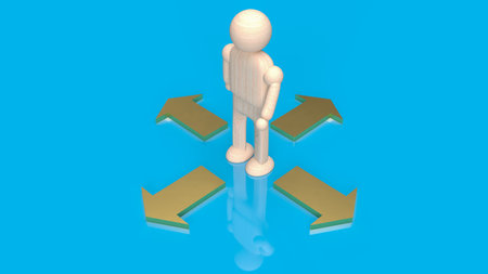 figure man and arrow point for business concept 3d rendering