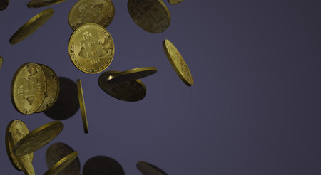 Cryptocurrency bitcoin 3d rendering for business content.の写真素材