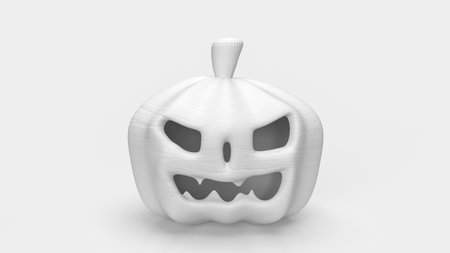 white pumpkin for halloween concept 3d renderingの写真素材
