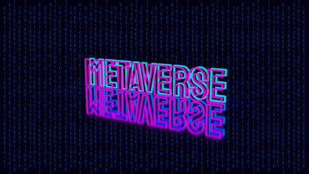 metaverse light on digital background for technology concept 3d renderingの写真素材