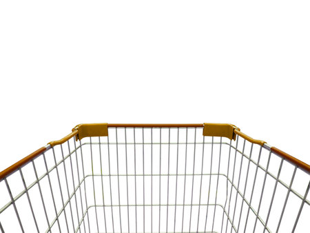 shopping cart isolated on white backgroundの写真素材