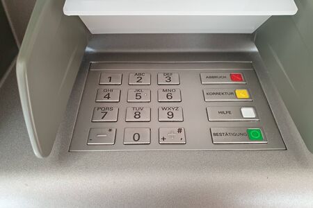 The keyboard of an ATM, close-up