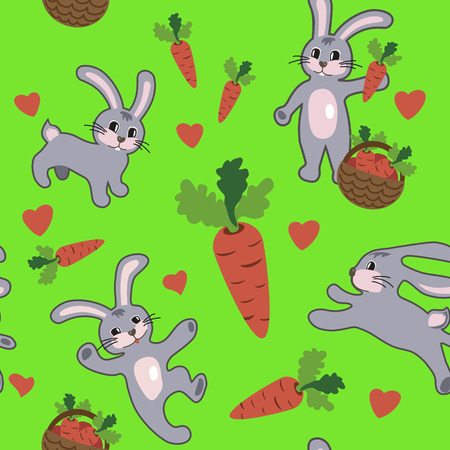 Seamless pattern with rabbit for childrenのイラスト素材
