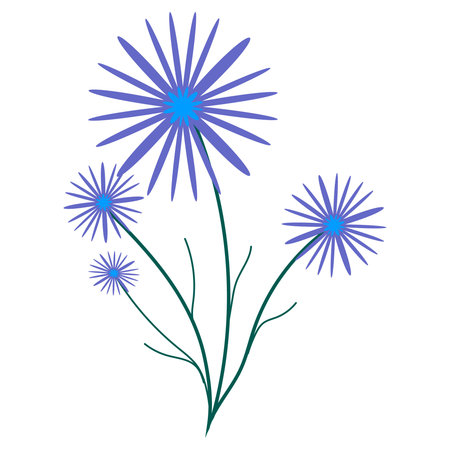 Small bouquet of cornflowersのイラスト素材