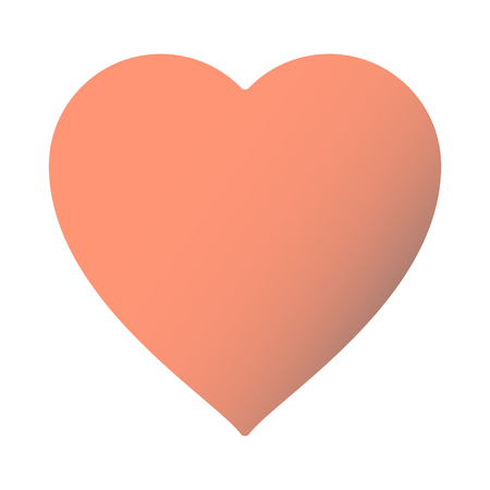 Large 3d heart of peach color. Vector illustration.のイラスト素材