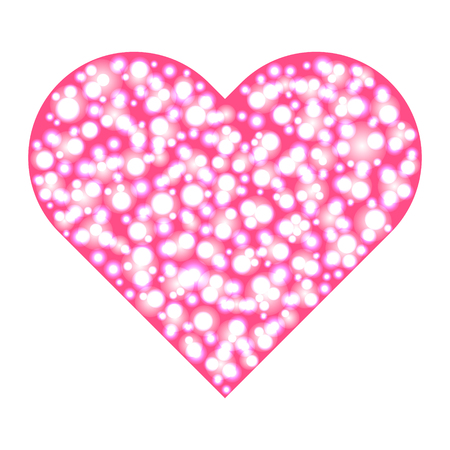 big heart of glowing bubbles. Vector illustration.のイラスト素材