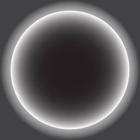 Gray circle with white halo. solar eclipse. vector illustration.のイラスト素材