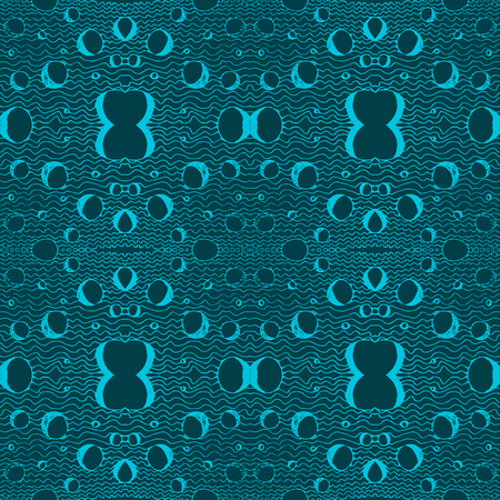 Blue tiles with seamless patternのイラスト素材