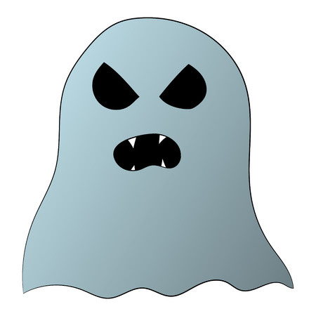 Illustration for Halloween. Picture of a cartoon ghost. Vector graphics. Hand drawing.のイラスト素材
