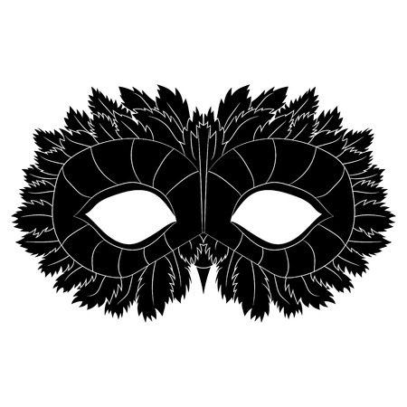 Image of a black mask with patterns. Festive subjects. Vector illustration. Hand drawingのイラスト素材