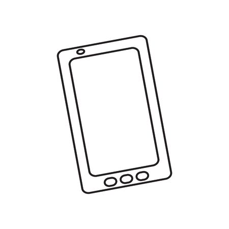 Icon with the image of the wireless tablet. Contour drawing without pouring. Vector illustration.のイラスト素材
