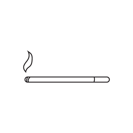 Simple icon with a picture of a smoldering cigarette.のイラスト素材