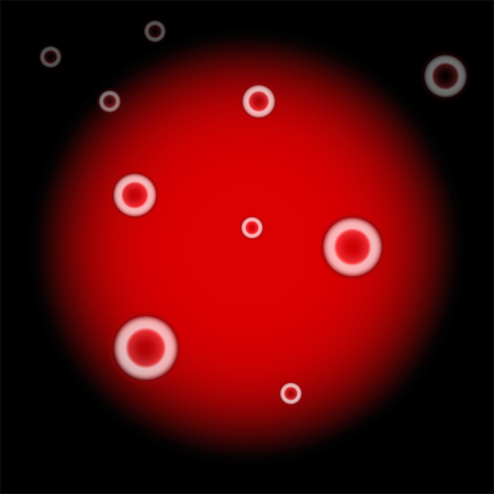 Abstract circles resembling amanita. Psychedelic. Vector graphics.のイラスト素材