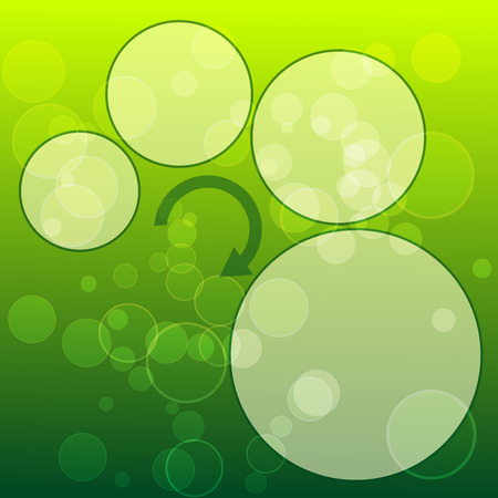 Green template with circles for text and bokeh effectのイラスト素材