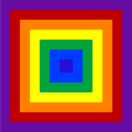 Psychedelic squares in rainbow colors. Colorful squares going form small one to large one. Square...