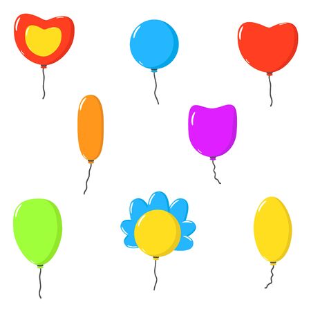 Set of colourful vector balloons. On white background.のイラスト素材