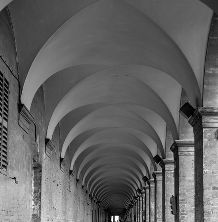Covered columnade in Urbino. Vaultの写真素材