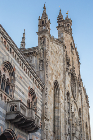 Duomo of Como in a sunny day, Italyの写真素材