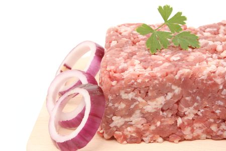 minced meat with onion and celeryの写真素材