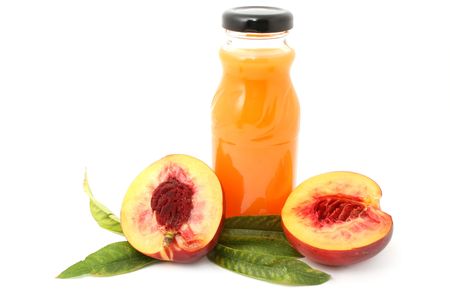 fruit juice isolated on whiteの写真素材