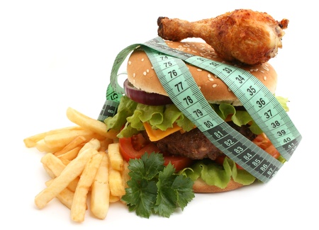hamburger and chickenの写真素材