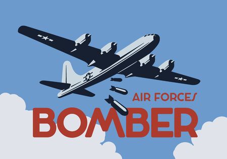 World war 2 bomber aircraft poster.