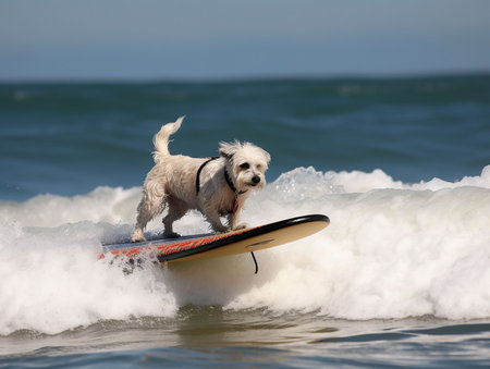 happy dog surferの素材