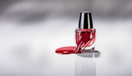 nail polish bottle, bright pink elegant color. copyspace. banners. generated AIの素材