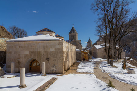 The building is an ancient Christian Armenian church in Haghartsinの写真素材